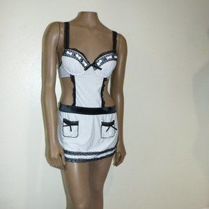 NATIVE INTIMATES STRIPED MAID LINGERIE 34B